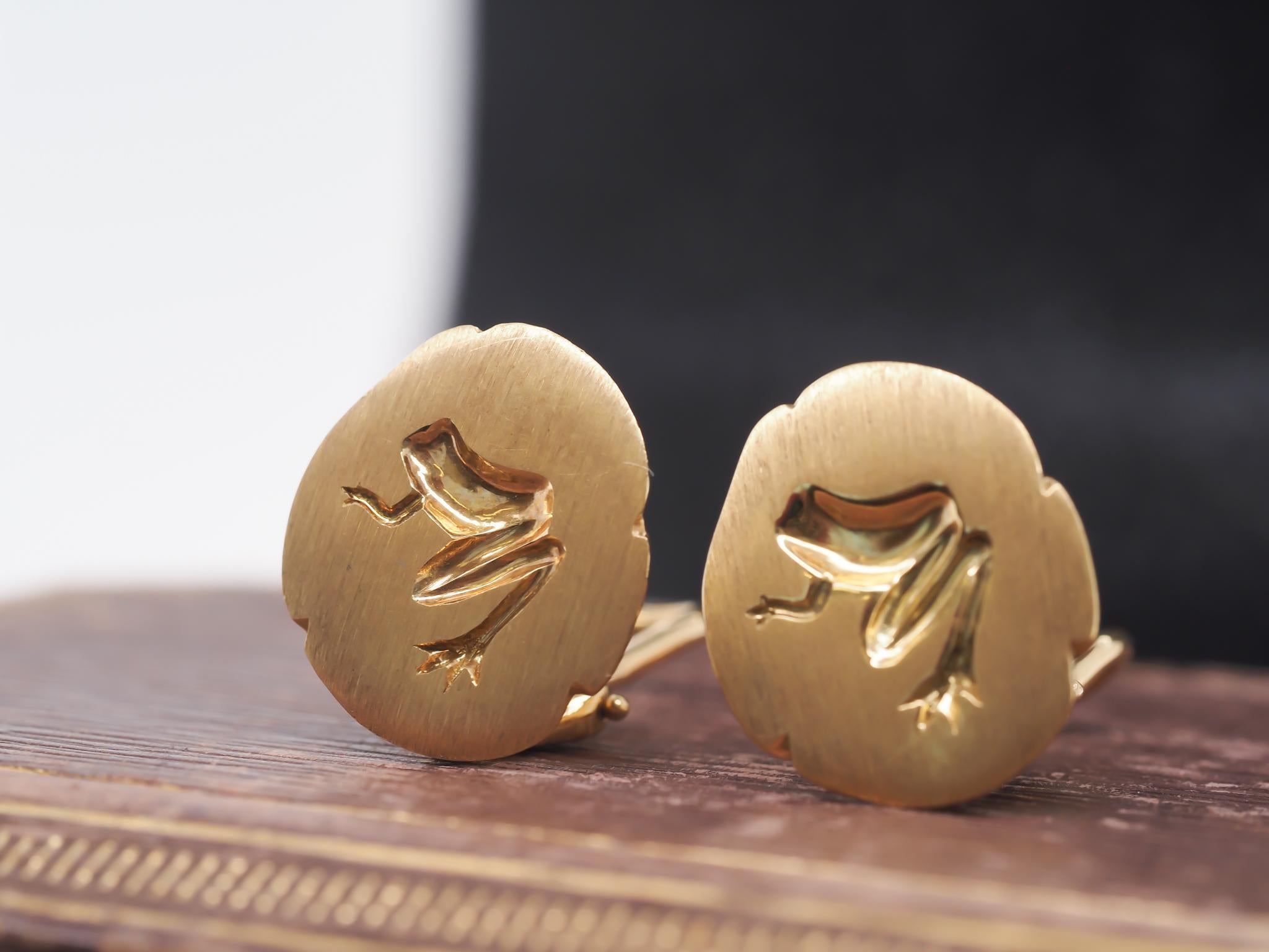 Donna Tenuta Tiffany & Co. - Orecchini con rana e pad in oro giallo 18 carati - VHK#1001 in vendita