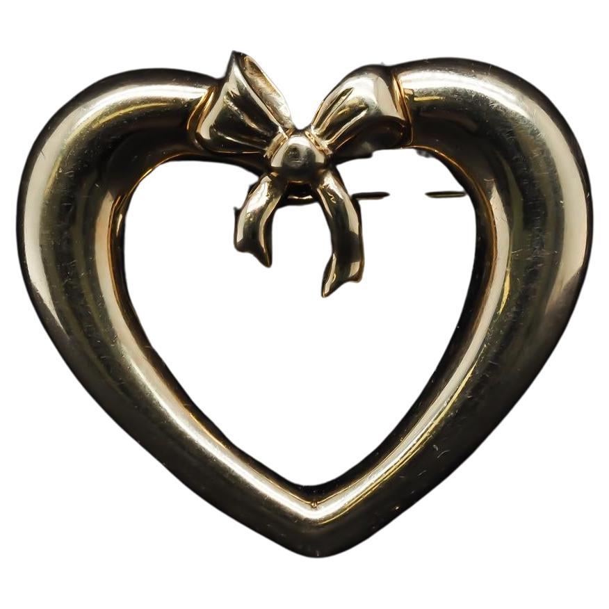 Broche cœur et ruban en or jaune 18 carats Tiffany & Co., VHK#700a