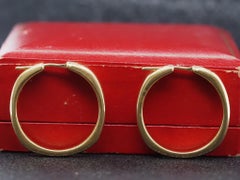 Estate Tiffany & Co. 18K Yellow Gold Hoop Earrings - VHK#186a