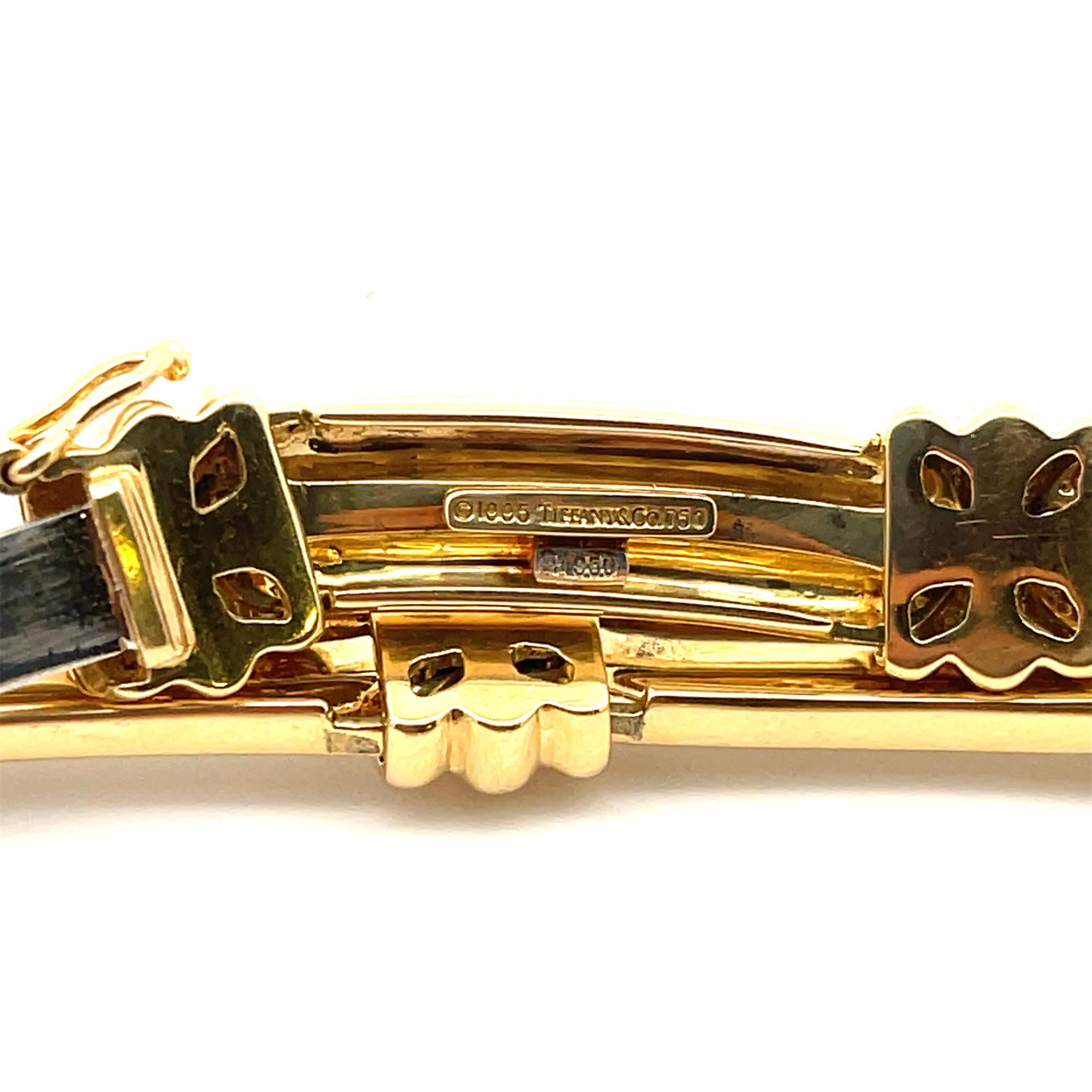 Round Cut Estate Tiffany & Co. 1.90ctw Diamond Station Necklace 18K Yellow Gold