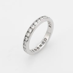 Estate Tiffany & Co. 1 Carat Diamond Wedding Band Platinum Wide Ring