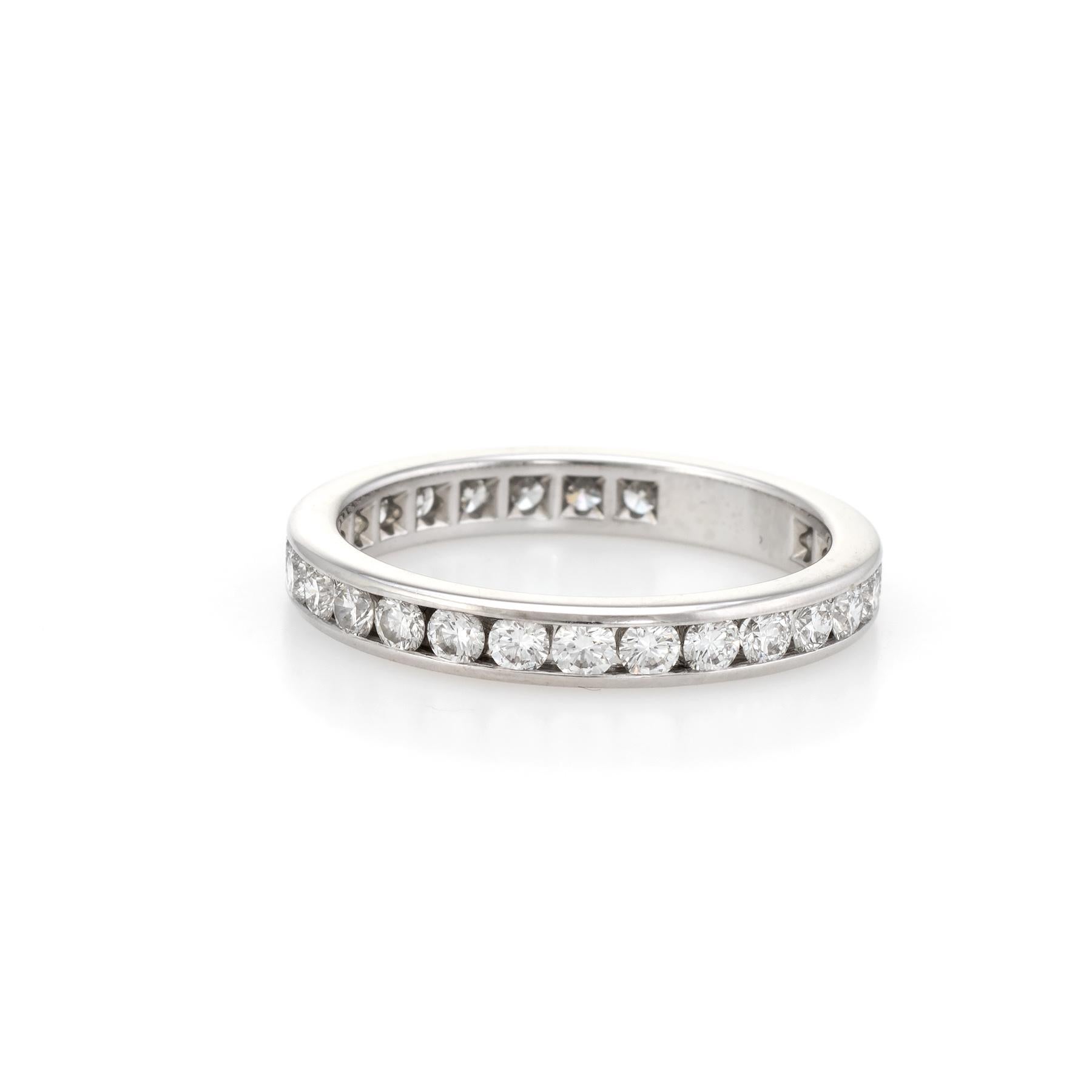 Modern Estate Tiffany & Co. 1 Carat Diamond Wedding Band Platinum Wide Ring