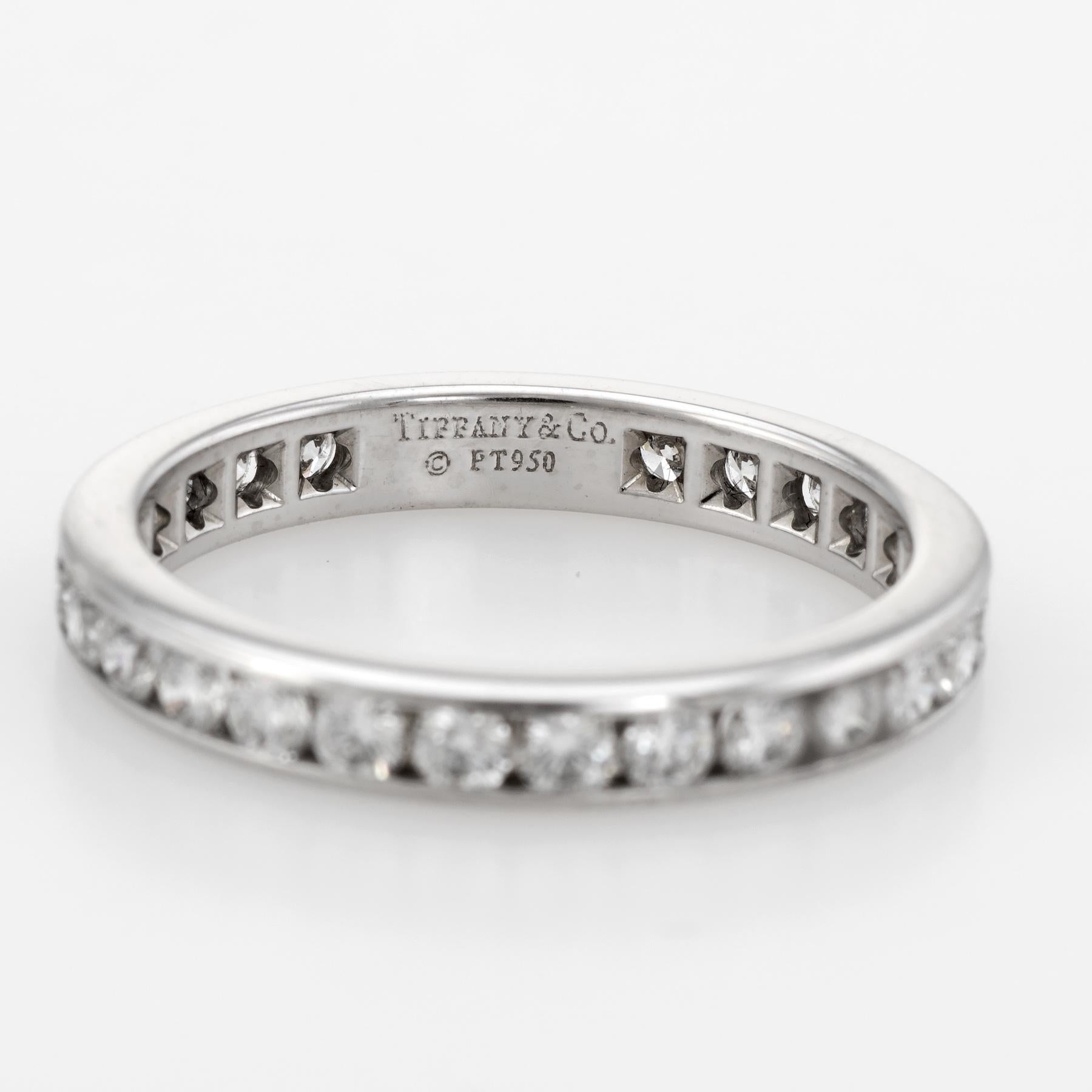 Women's Estate Tiffany & Co. 1 Carat Diamond Wedding Band Platinum Wide Ring