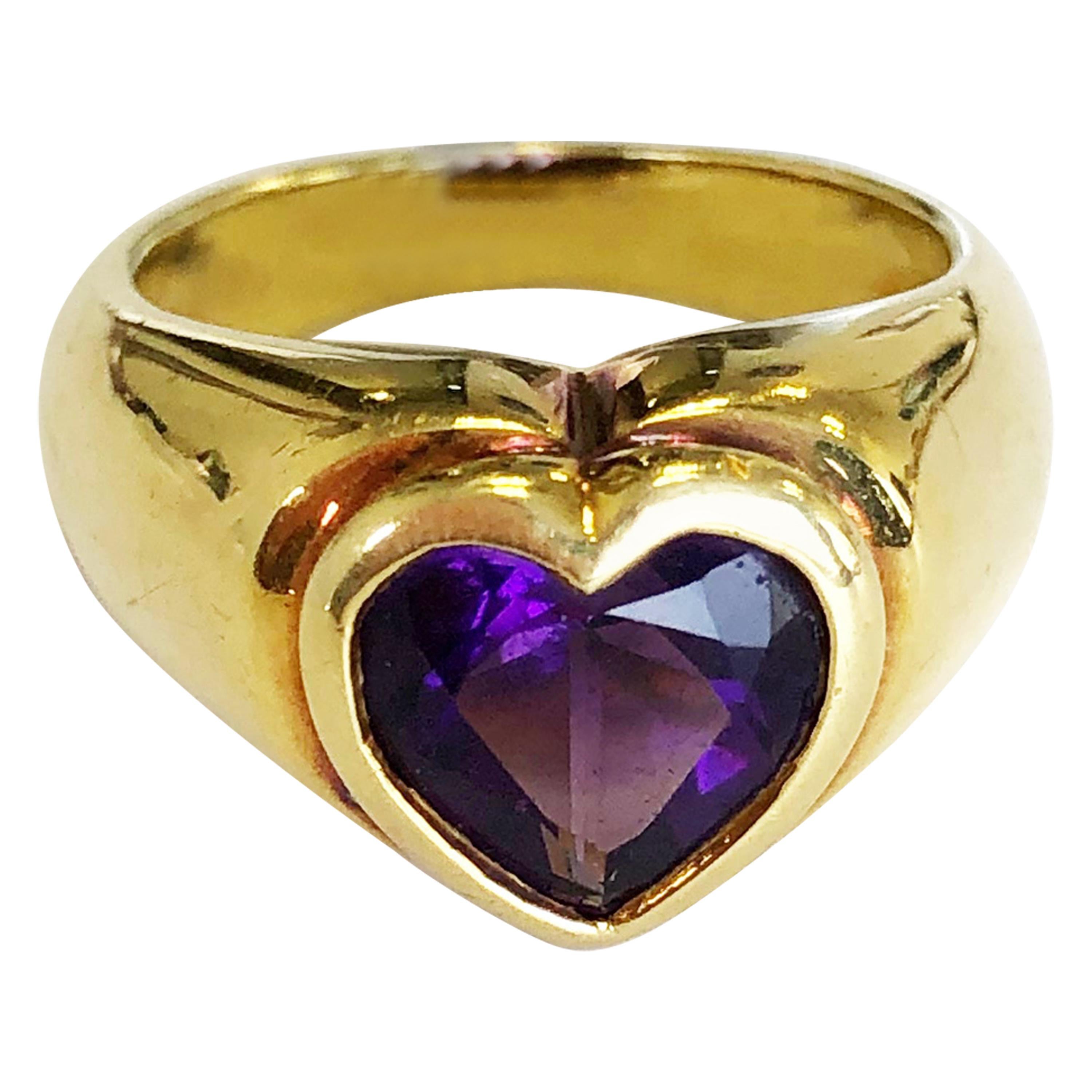 Estate Tiffany & Co. Amethyst Heart Ring