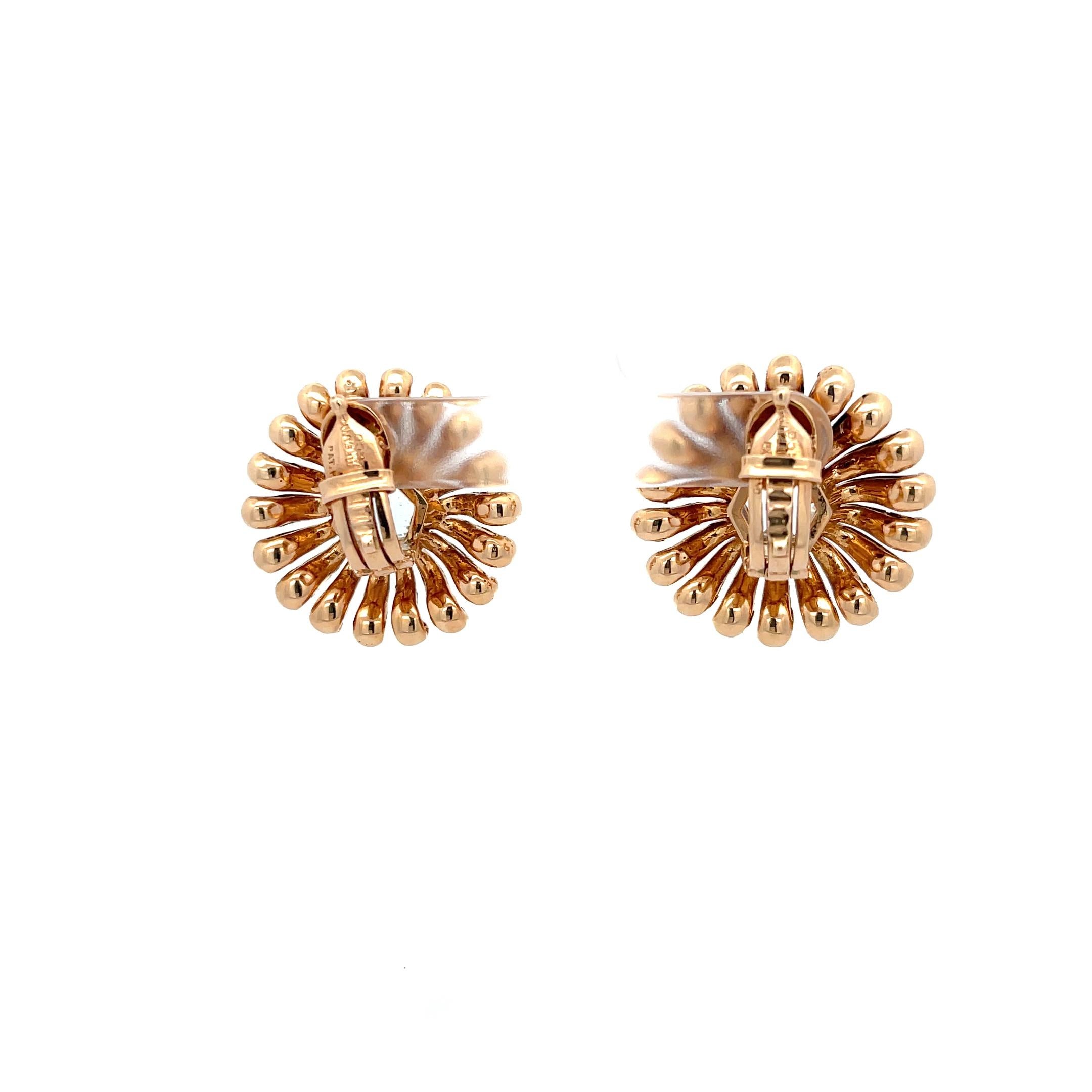 Estate Tiffany & Co. Aquamarine Vintage Earrings in 14K Yellow Gold For Sale 1