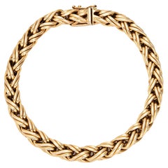 Estate Tiffany & Co Bracelet 7.5" 14k Yellow Gold Fancy Link Weave Braided