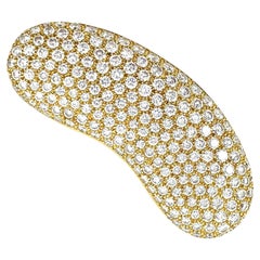 Estate Tiffany & Co. by Elsa Peretti Bean Design Diamond and 18K Gold Barrette