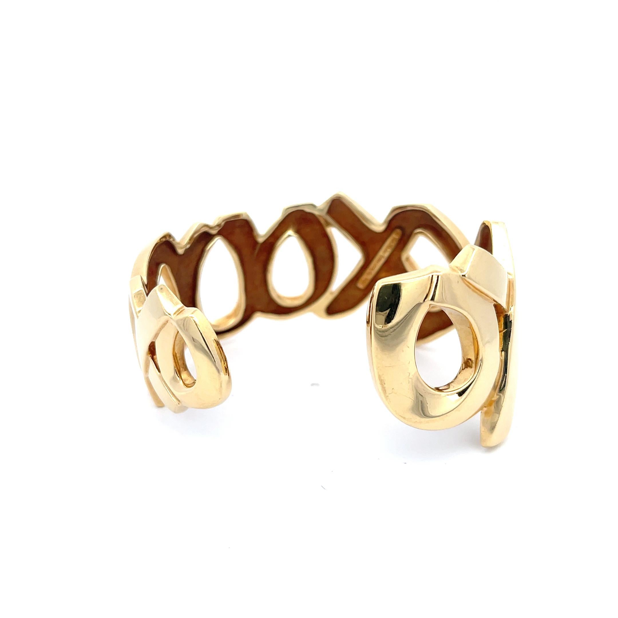 Women's Estate Tiffany & Co. by Paloma Picasso Love and Kisses Cuff 18K Yellow Gold For Sale