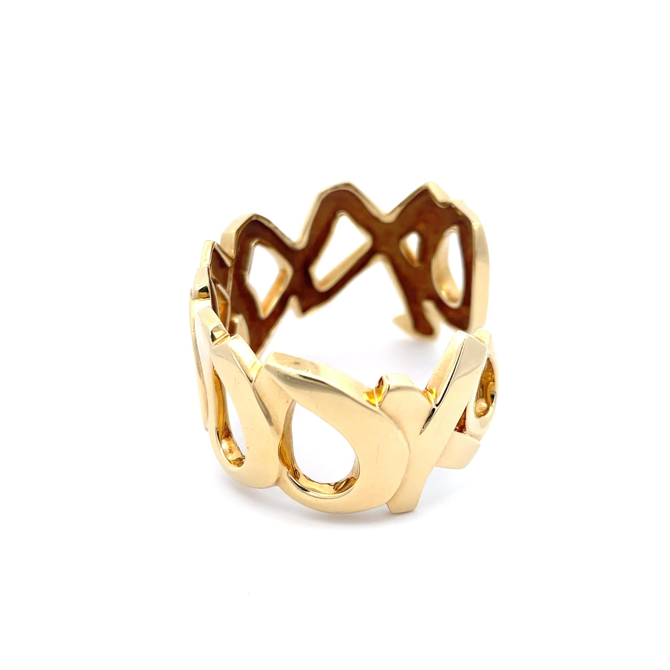 Estate Tiffany & Co. by Paloma Picasso Love and Kisses Cuff 18K Yellow Gold For Sale 1