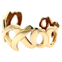 Estate Tiffany & Co. by Paloma Picasso Love and Kisses Cuff 18K Yellow Gold
