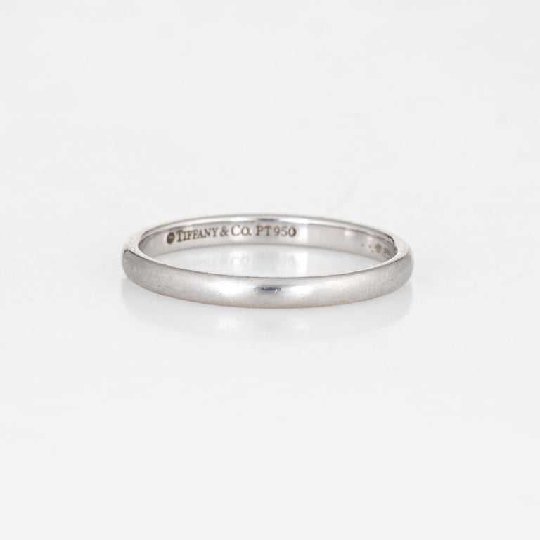 Estate Tiffany and Co. Classic Platinum Wedding Band Signed Jewelry For ...