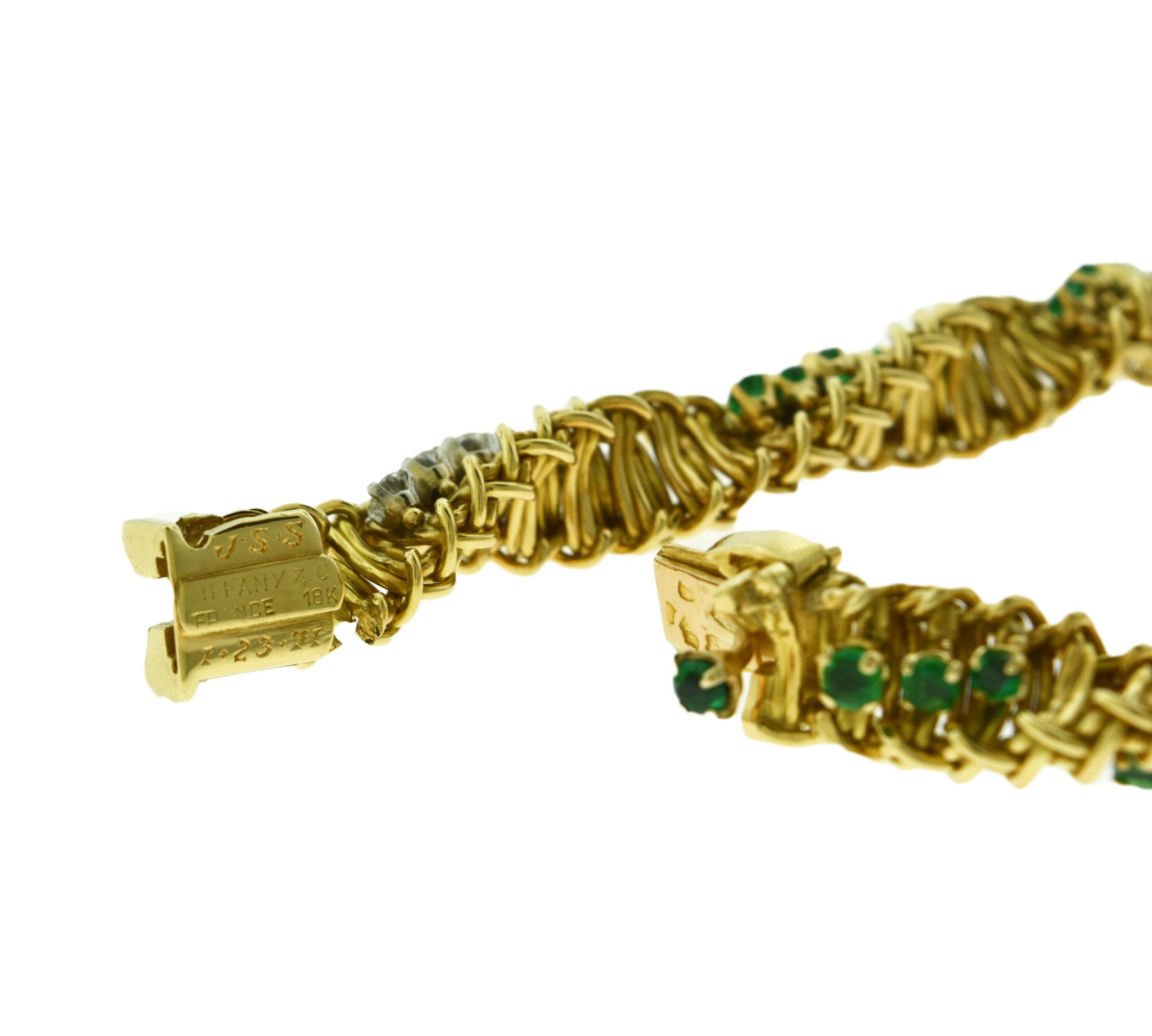 Brilliance Jewels, Miami
Questions? Call Us Anytime!
786,482,8100

Designer: Tiffany & Co.

Style: Swirl Bracelet

Metal: Yellow Gold

Metal Purity: 18k

Stones: 37 Round Emeralds

                 18 Round Diamonds

Total Item Weight (grams):