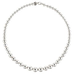 Estate Tiffany & Co. Graduated Bead Necklace Sterling Silver 