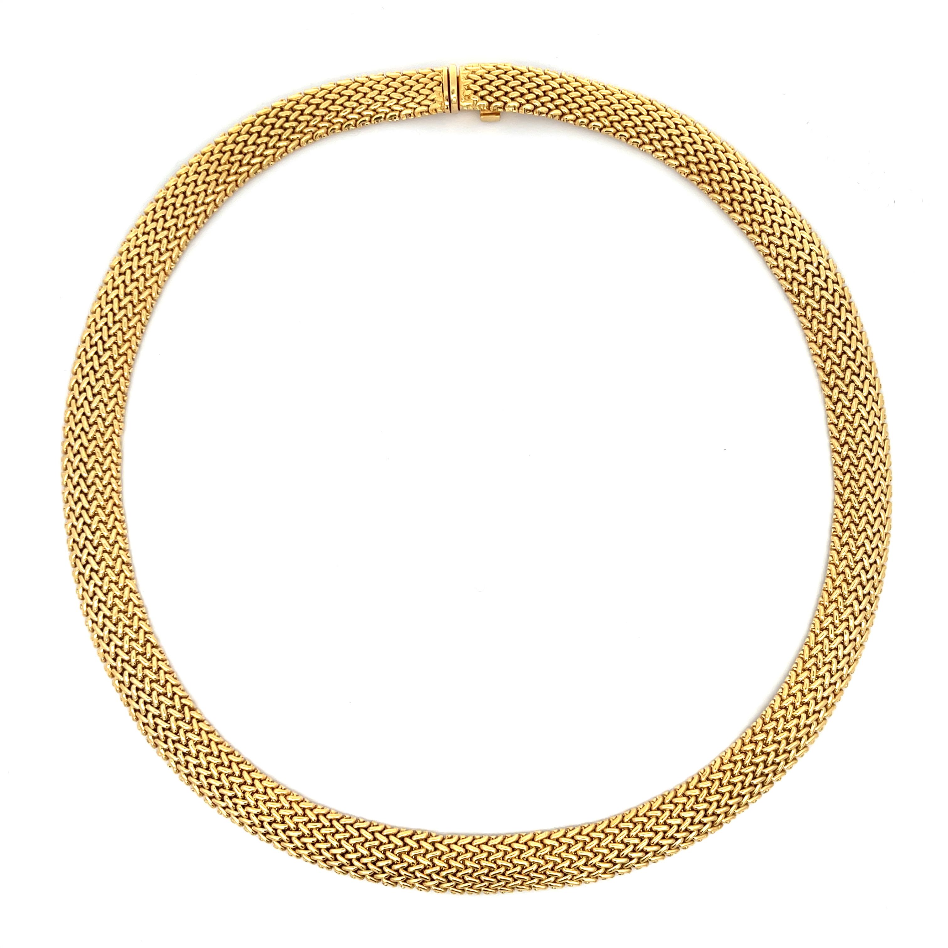Contemporary Estate Tiffany & Co. Graduated Somerset Mesh Necklace 18K Yellow Gold