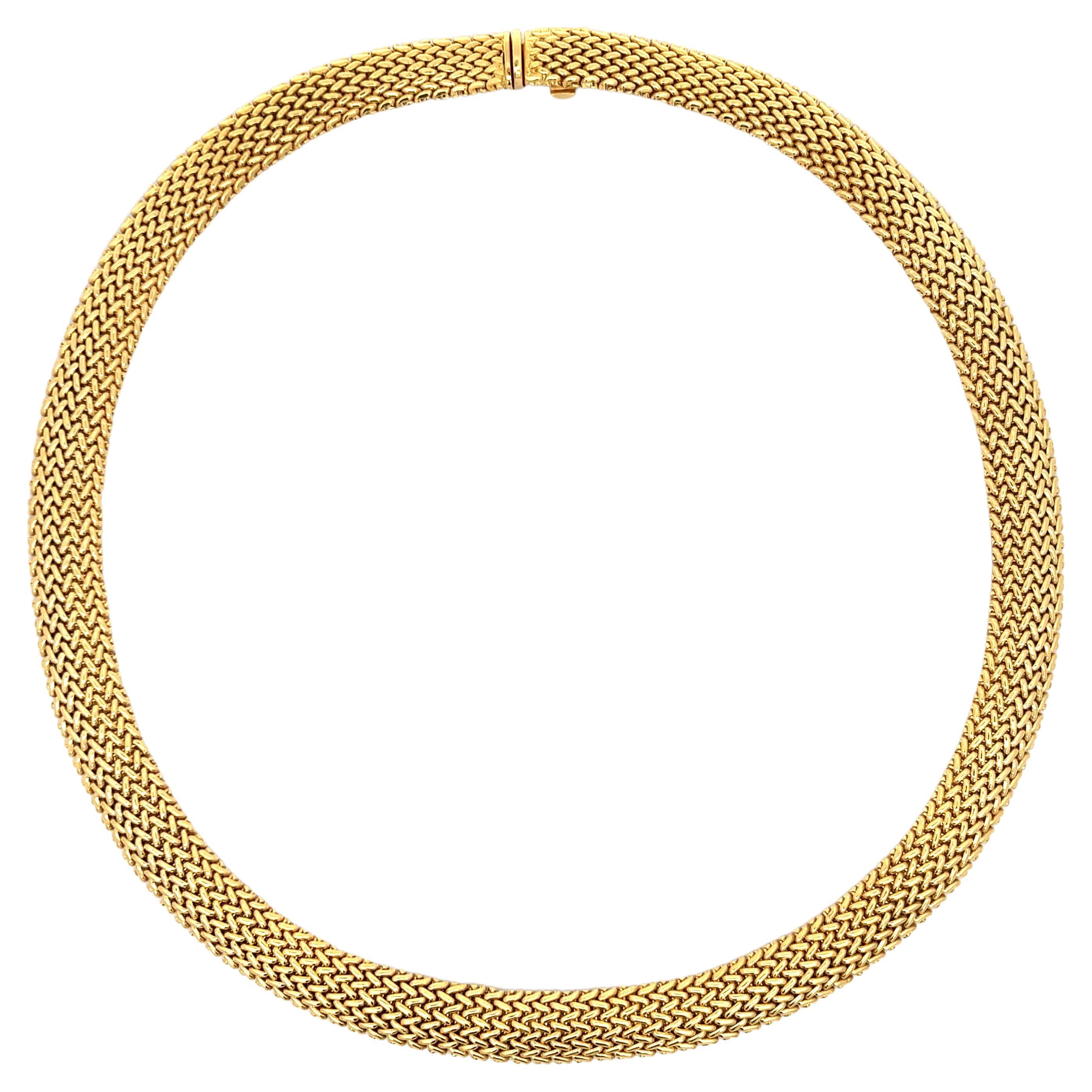Estate Tiffany & Co. Graduated Somerset Mesh Necklace 18K Yellow Gold