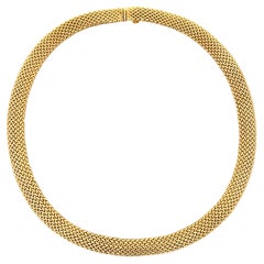 Estate Tiffany & Co. Graduated Somerset Mesh Necklace 18K Yellow Gold