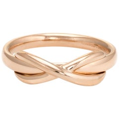Estate Tiffany & Co. Infinity Ring 18 Karat Rose Gold Designer Jewelry