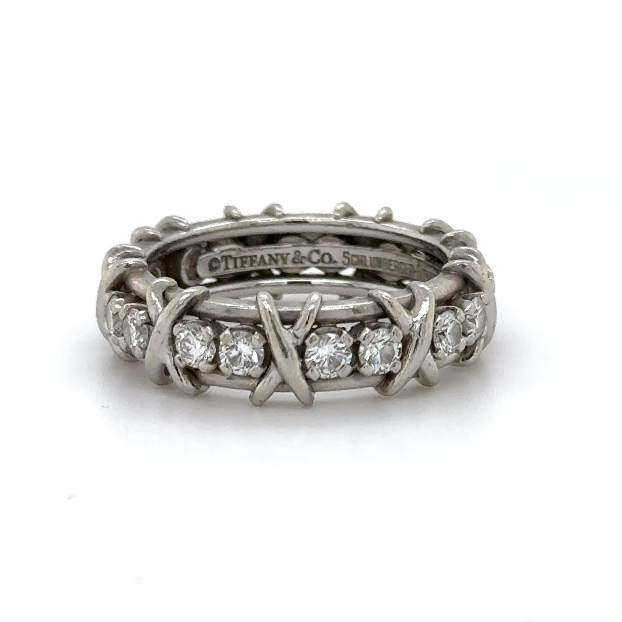 Contemporary Estate Tiffany & Co. Jean Schlumberger Diamond & Platinum Size 8