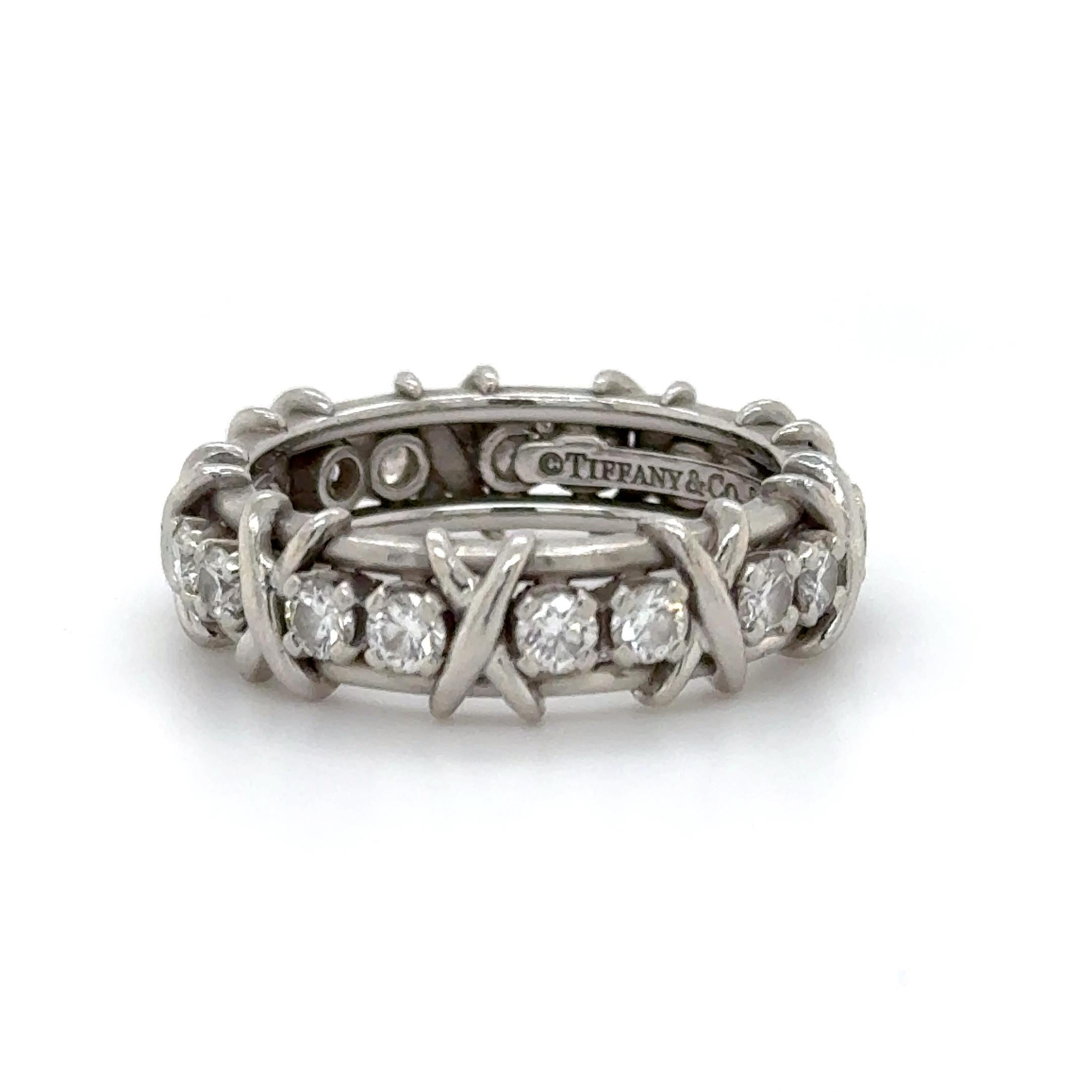 Brilliant Cut Estate Tiffany & Co. Jean Schlumberger Diamond & Platinum Size 8