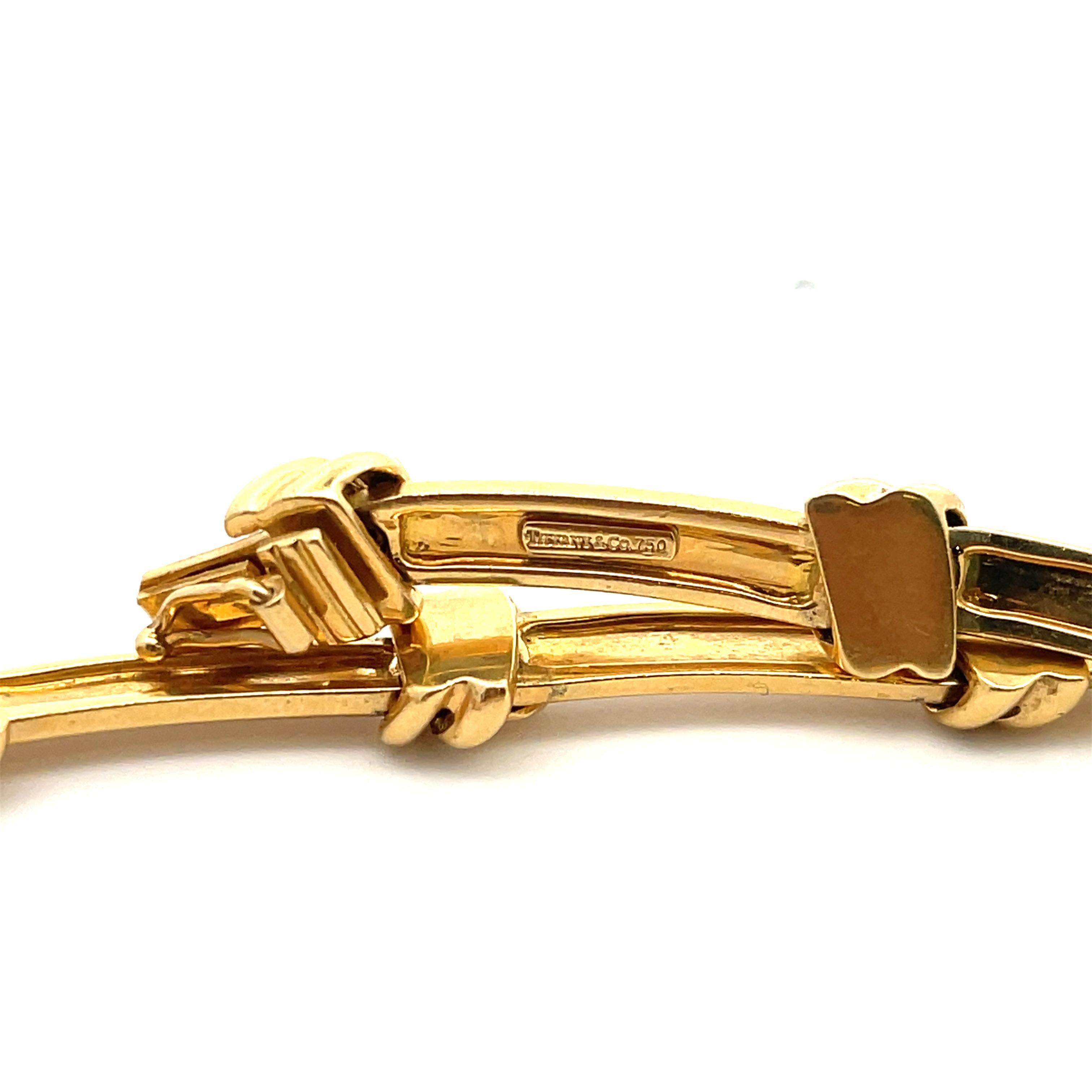Women's Estate Tiffany & Co. Knot 3.90ctw Diamond Station Necklace 18K Yellow Gold For Sale