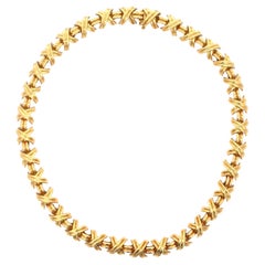 Nachlass Tiffany & Co. Große X Signature Collection Halskette 18K Gelbgold