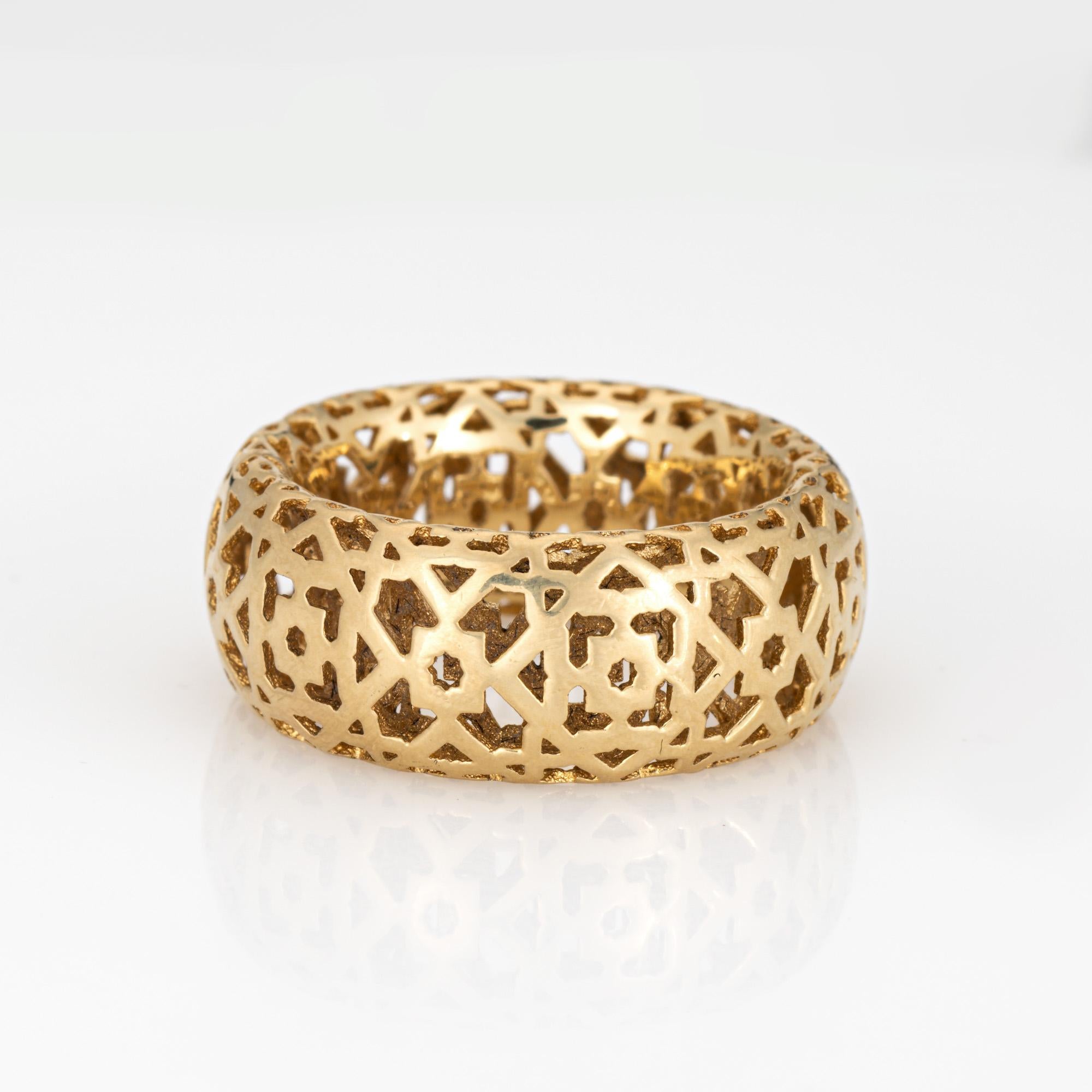 Contemporary Estate Tiffany & Co Marrakesh Band Sz 6 Paloma Picasso Ring 18k Gold Signed For Sale