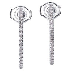 Estate Tiffany & Co Metro Co. Collection'S White Gold Diamond Hoop Earrings