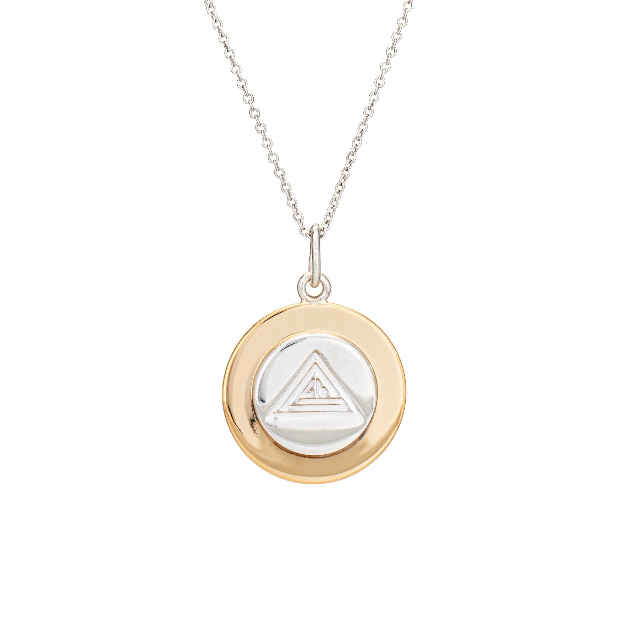 Moderno Estate Tiffany & Co. Collana in argento Sterling 18k Gold Initial GM 21