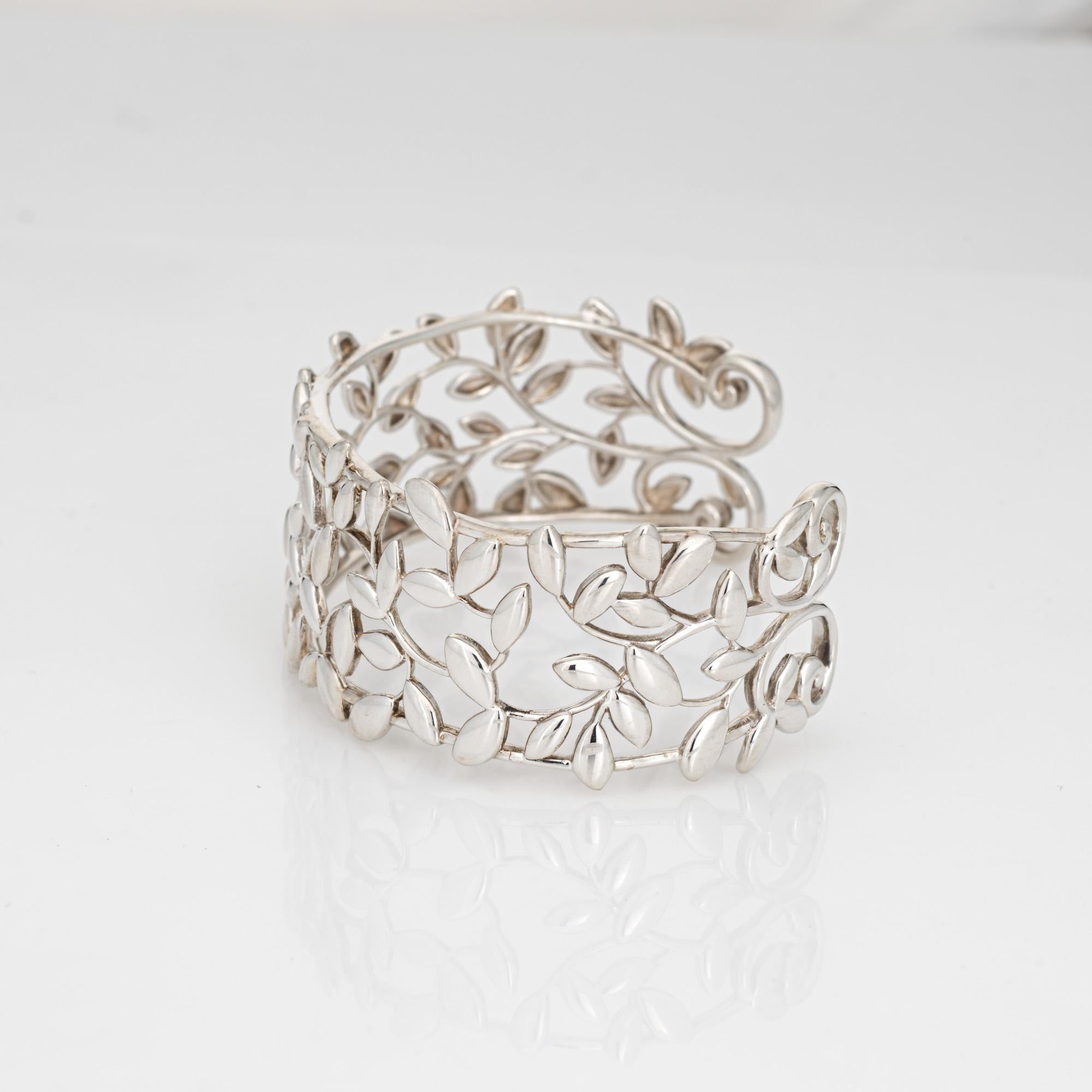 Contemporary Estate Tiffany & Co Olive Leaf Cuff Paloma Picasso Sterling Silver XL Bracelet