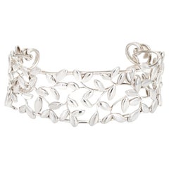 Estate Tiffany & Co Olive Leaf Cuff Paloma Picasso Sterling Silver XL Bracelet