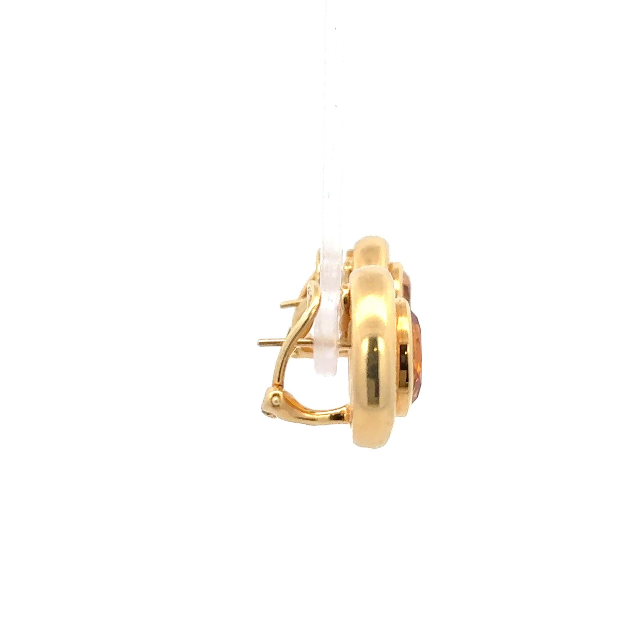 Estate Tiffany & Co. Oval Cut Citrine Earrings 18K Yellow Gold For Sale 1