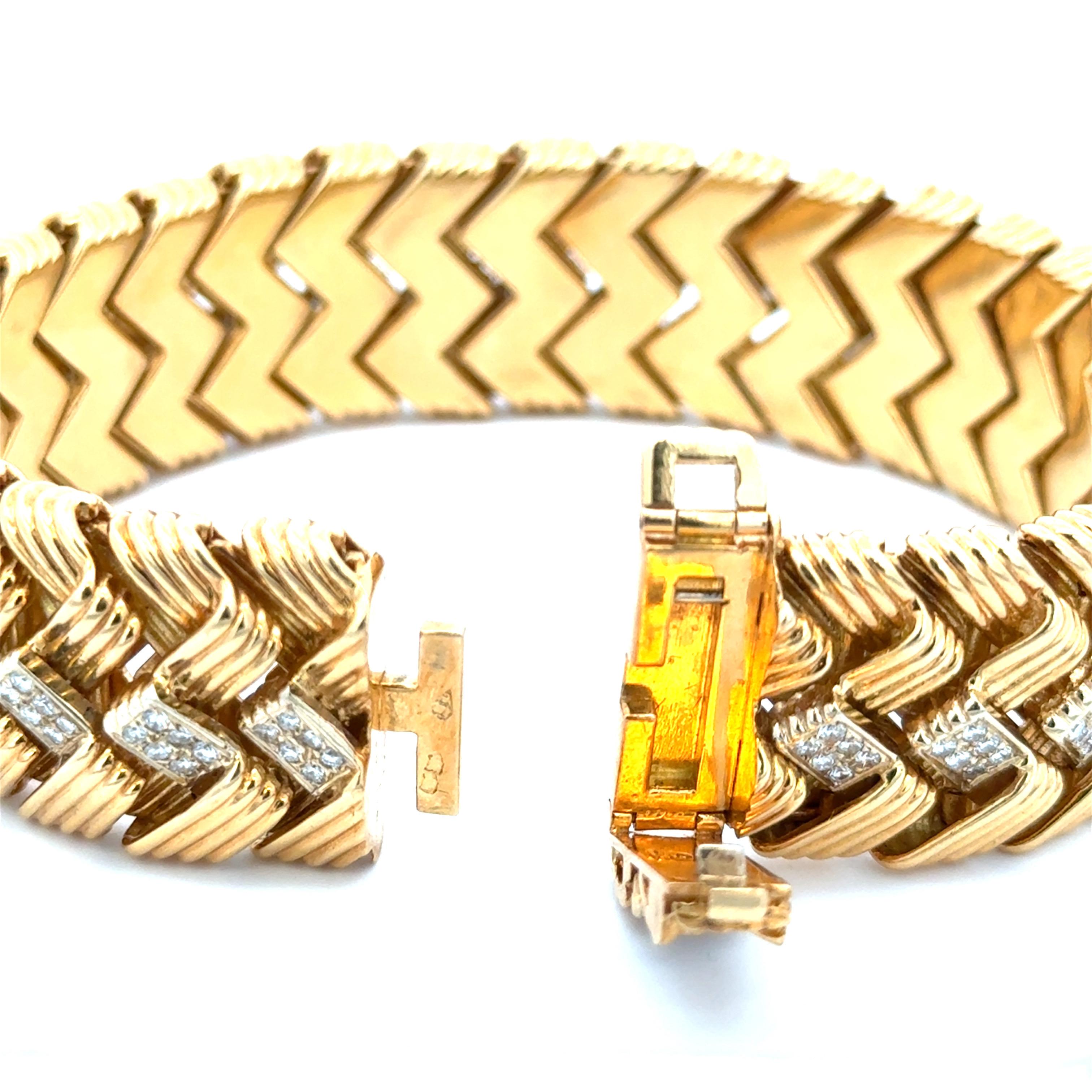 Estate Tiffany and Co. Paloma Picasso 1.40ctw Diamond Bracelet 18K ...