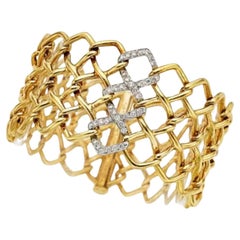 Nachlass Tiffany & Co. Paloma Picasso Diamantarmband aus Gelbgold und Platin