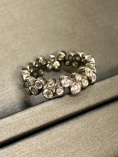 Estate Tiffany & Co Platinum Bubbles Diamond Eternity Band .96cttw