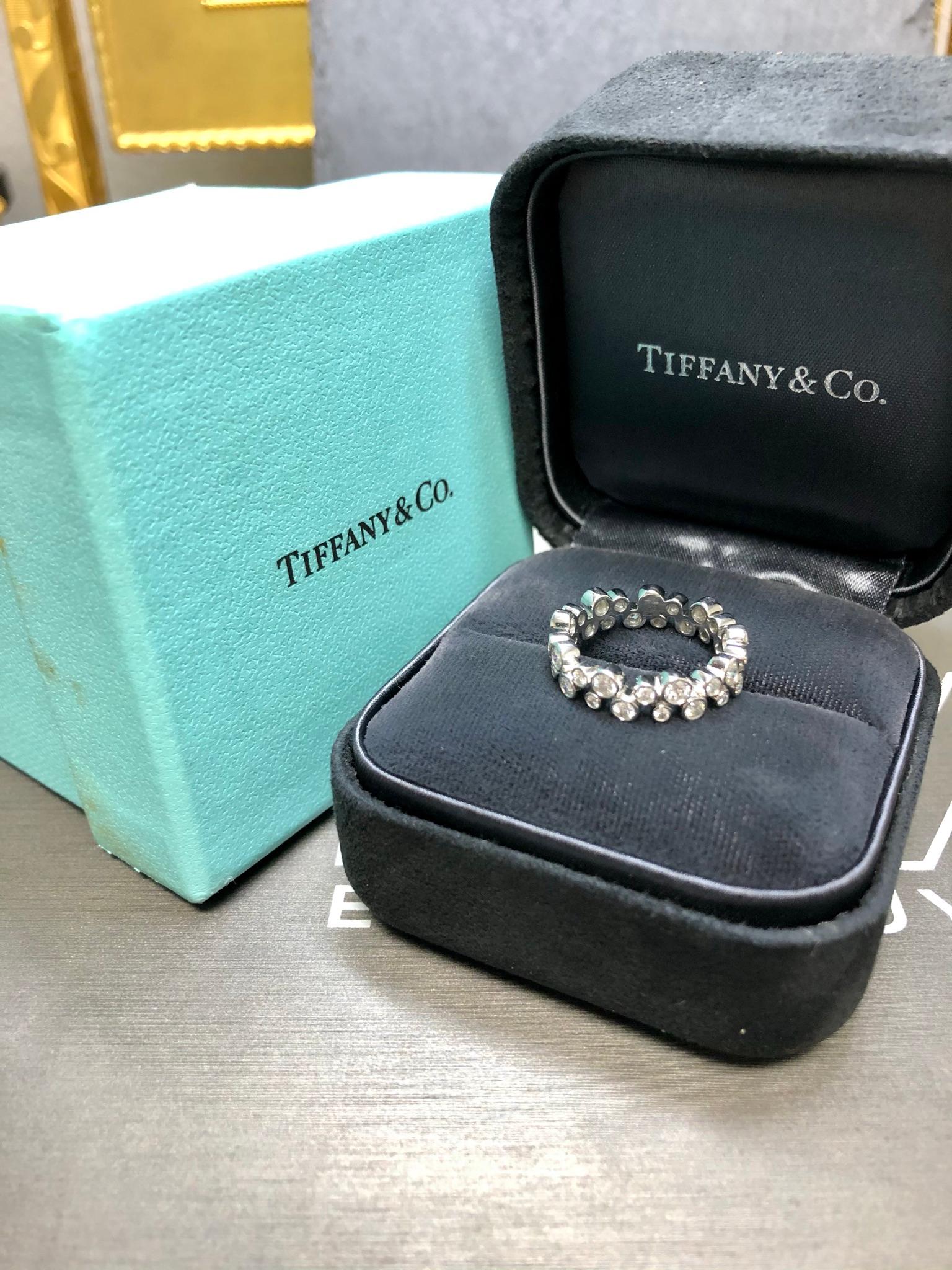Estate Tiffany & Co Platinum Bubbles Diamond Eternity Band .96cttw  1