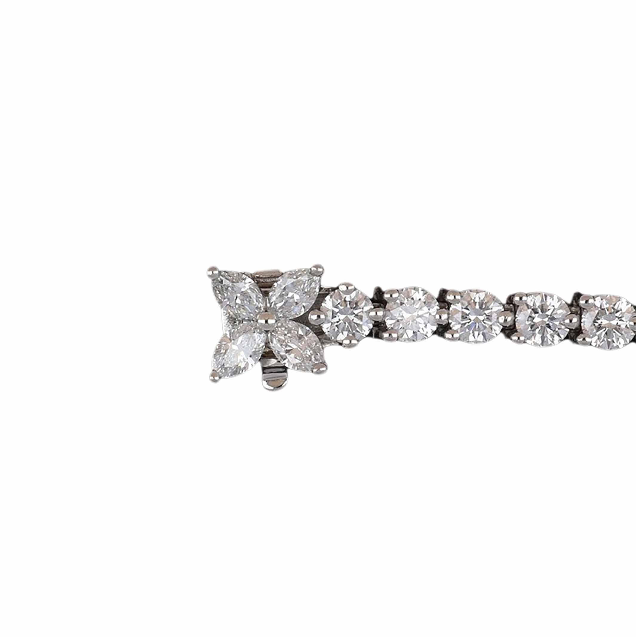 An estate Tiffany & Co. platinum round brilliant-cut diamond line bracelet from the 