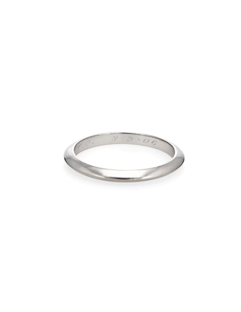 Estate Tiffany and Co Platinum Wedding Band Signed Estate Tiffany and Co Platinum Wedding Band Signed