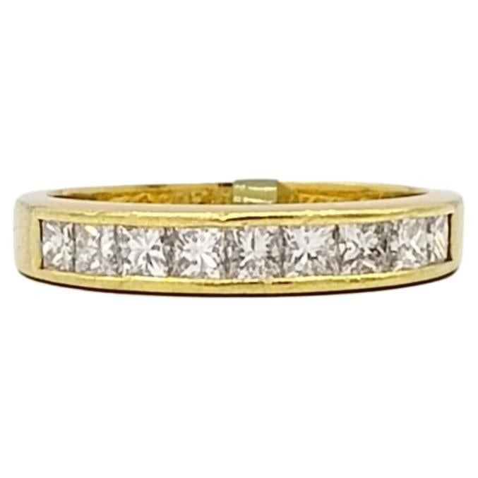 Estate Tiffany & Co. Princess Cut Diamond Band Ring in 18K Yellow Gold