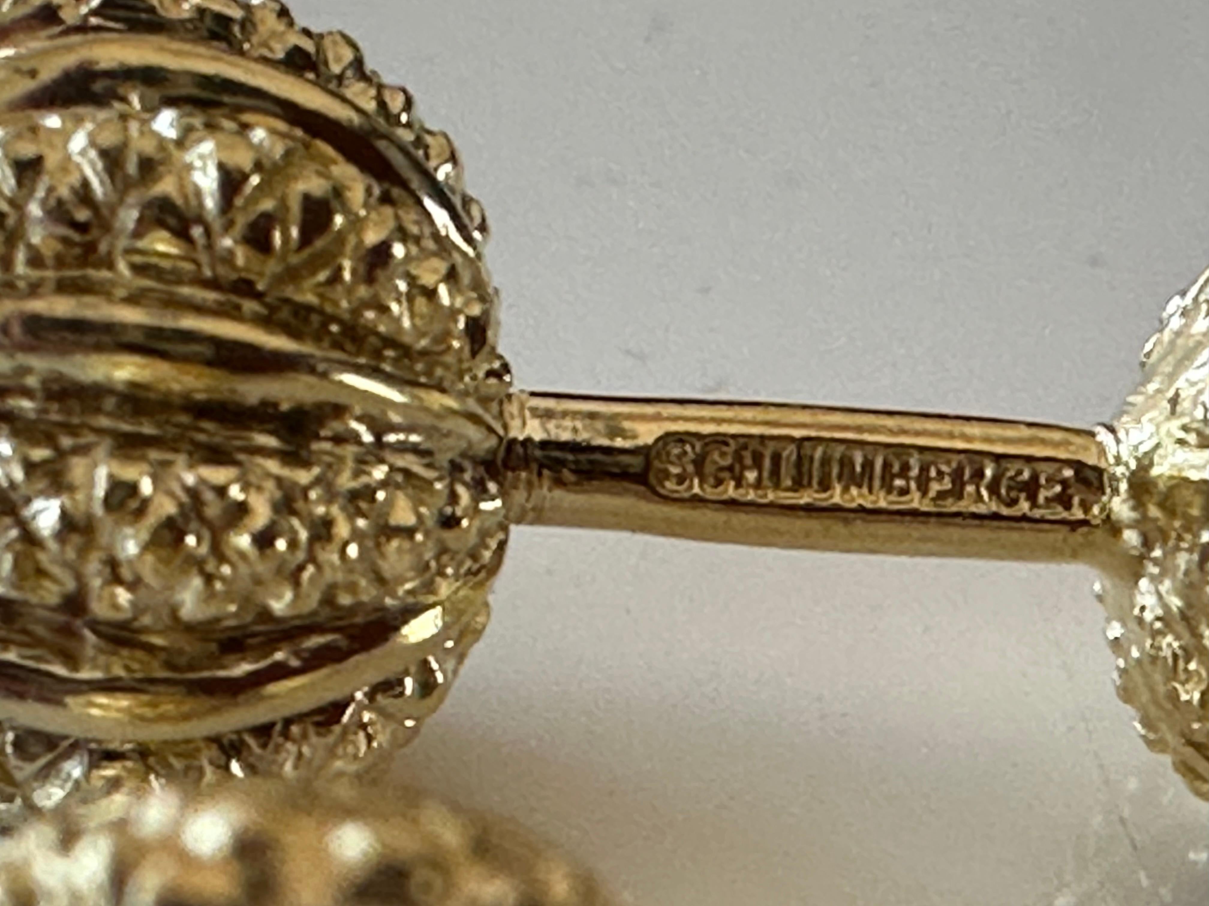 Tiffany & Co Schlumberger Boutons de manchette de succession en or jaune 18 carats  en vente 2