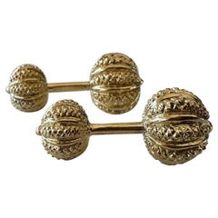 Estate Tiffany & Co Schlumberger 18K Yellow Gold Cufflinks
