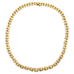 Retro Estate Tiffany & Co. Small X Signature Collection Necklace 18K Yellow Gold