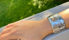 Estate Tiffany & Co. Sterling Silver 18K Yellow Gold Spider Cuff Bracelet