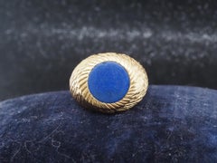 Estate TIFFANY & CO. Studios France, 18K Yellow Gold Lapis Ring - VHK#416b