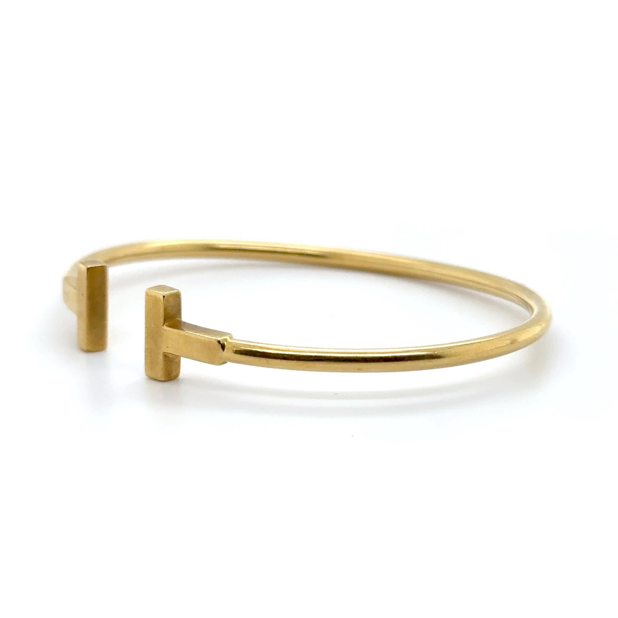 Contemporary Estate Tiffany & Co. T Wire Bracelet 18-karat Yellow Gold