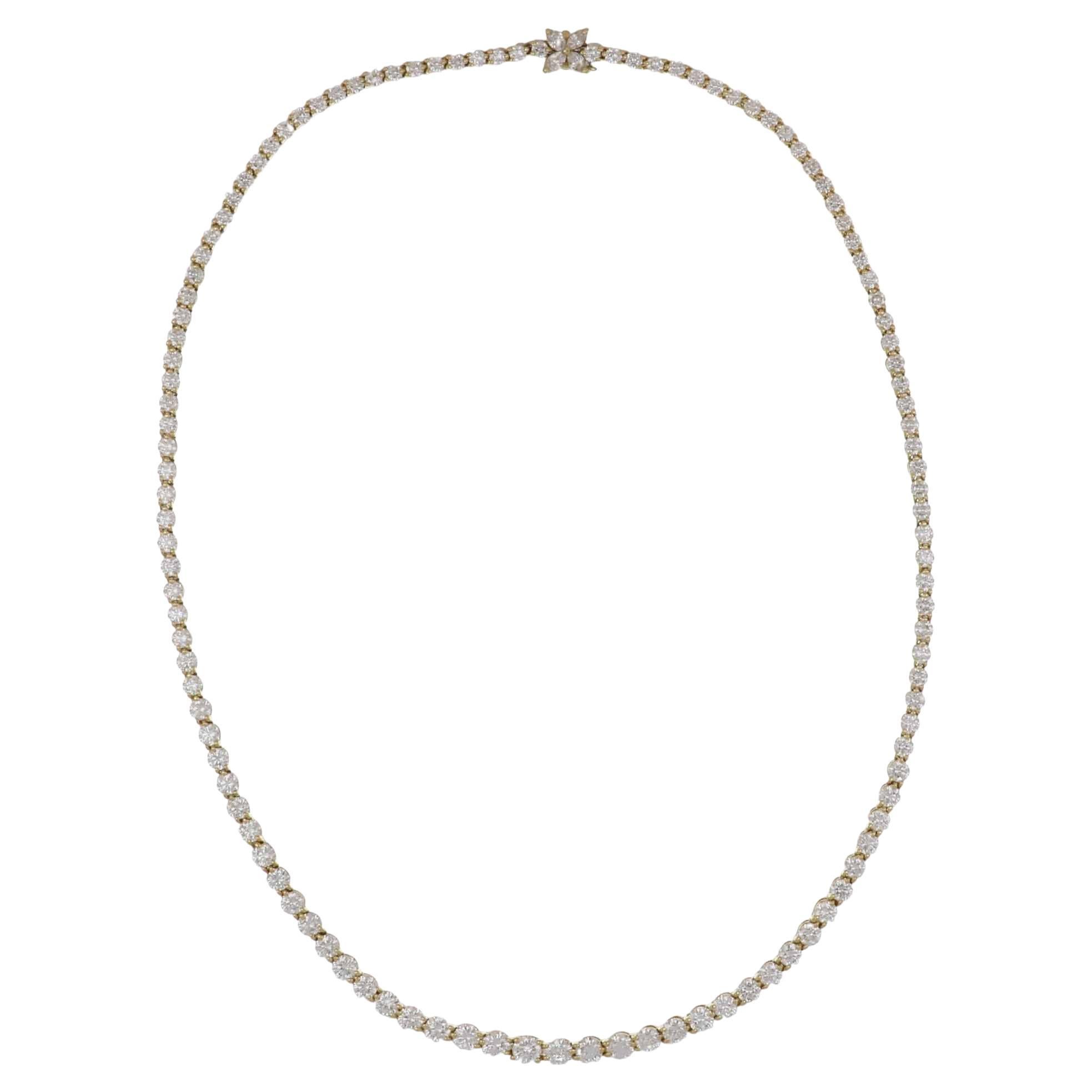 Estate Tiffany & Co. 'Victoria' Diamond Riviera Necklace in 18k Gold