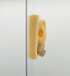 Estate Tiffany & Co White Diamond Marquise Earrings in 18K Yellow Gold