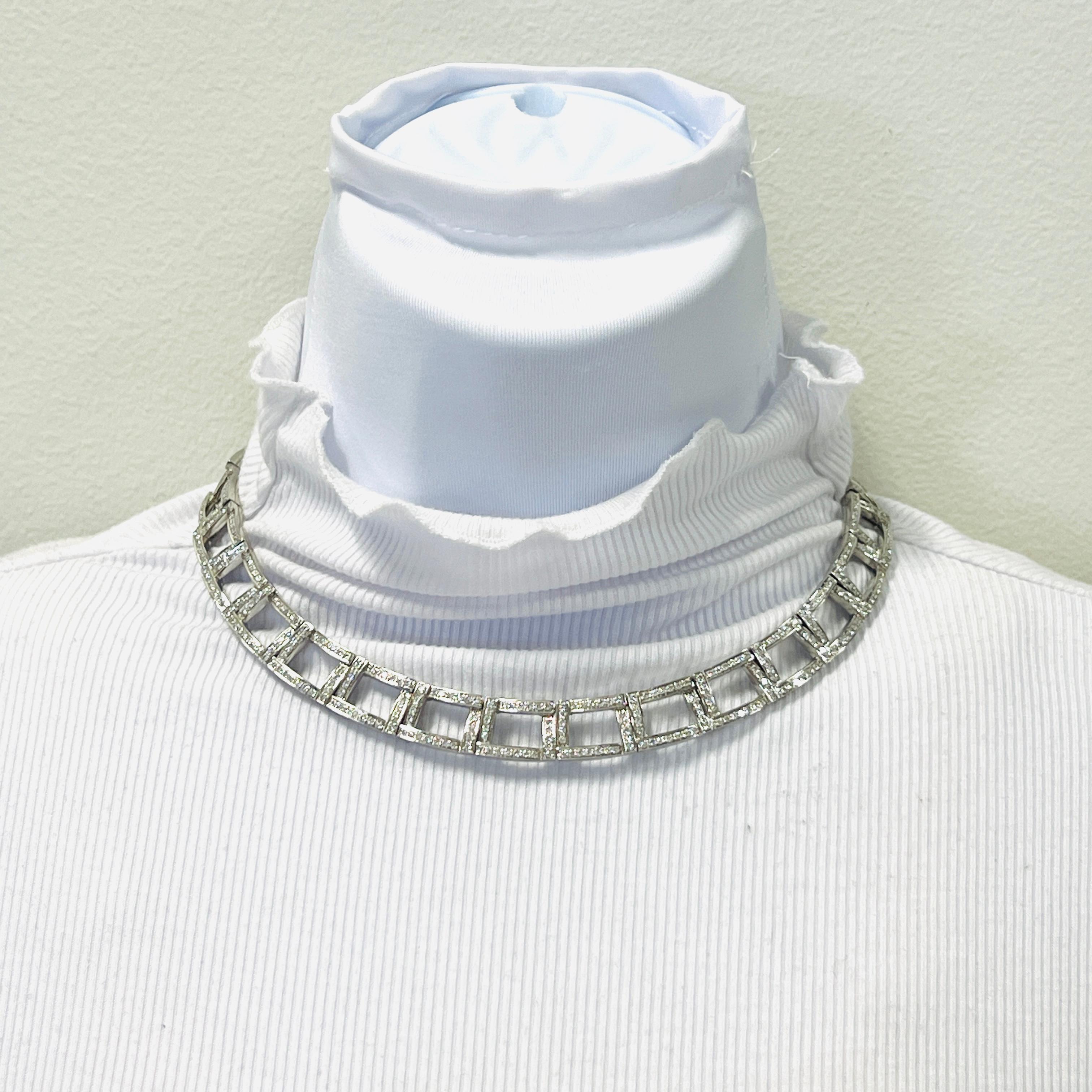 Beautiful estate Tiffany & Company white diamond necklace handmade in platinum.  Length is 15