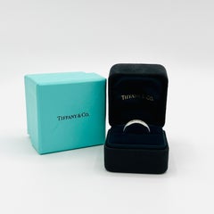 Estate Tiffany & Co White Diamond Round Ring in Platinum