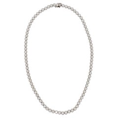 Estate Tiffany & Co. White Diamond Tennis Necklace in Platinum
