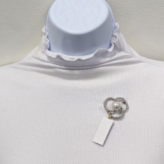 Estate Tiffany & Co White Pearl and Diamond Brooch in Platinum